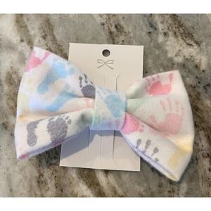 Pastel Baby Print 5 Inch Bow Hair Accessory on an Alligator Clip